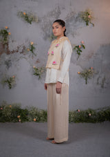 Swan Bloom – Elegant White Floral Co-ord Set for Festive Wear - Set of 2