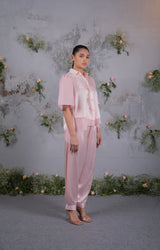 Soft Embrace ivory white cotton embroidered co ord set for women