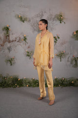 Buttercup Bloom – Mustard Floral Co-ord Set for Women- Set of 2