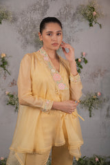 Buttercup Bloom – Mustard Floral Co-ord Set for Women- Set of 2