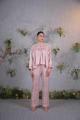 Rose Dream dusty rose satin organza co ord set