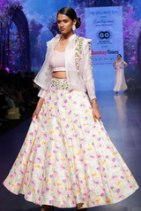 Sweet Sofia – Pastel Crop Top Lehenga with Jacket