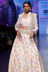 Sweet Sofia – Pastel Crop Top Lehenga with Jacket