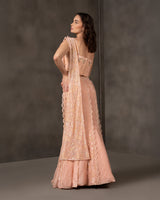 Blush Whimsy – Peach Embroidered Wedding Lehenga Dress