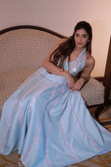 Baby Scallops – Organza Party Wear Modern Lehenga Dress