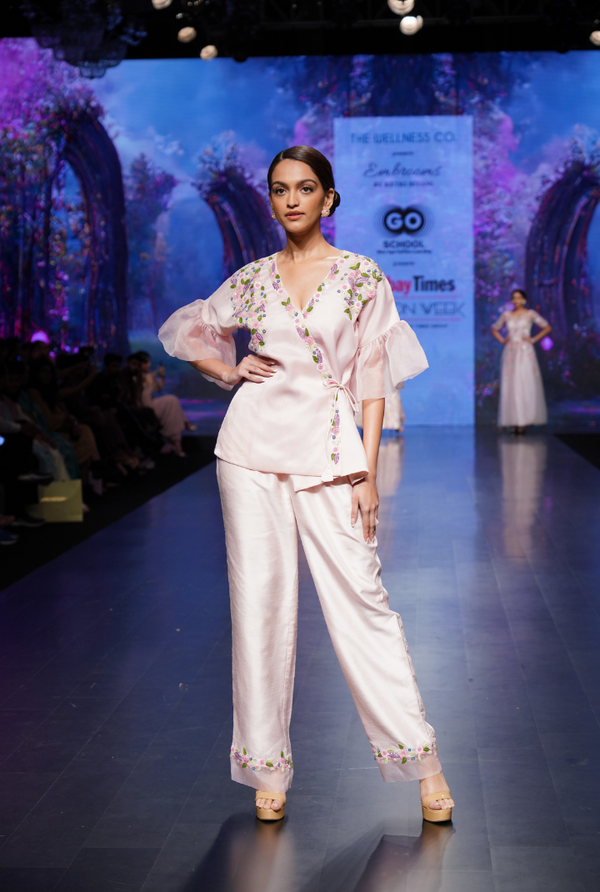 Rosita Shine – Blush Pret Designer Co-ord Set with Ruffles & Embroidery