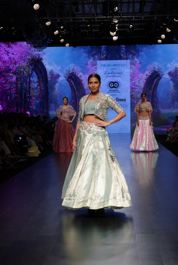 Aqua Dreamlight – Ready to Wear Floral Lehenga