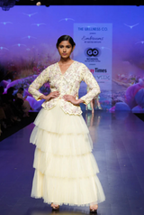 Sunshine Hued Indo Western Luxury Pret Gown – Yellow Festive Dress