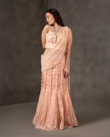 Blush Whimsy – Peach Embroidered Wedding Lehenga Dress