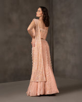 Blush Whimsy – Peach Embroidered Wedding Lehenga Dress