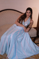 Baby Scallops – Organza Party Wear Modern Lehenga Dress