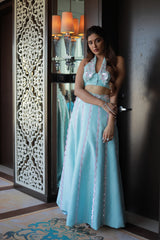 Baby Scallops – Organza Party Wear Modern Lehenga Dress