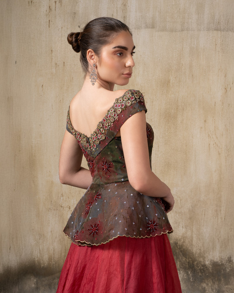 Twilight Bloom – Ombre Indo Western Fairy Skirt Set
