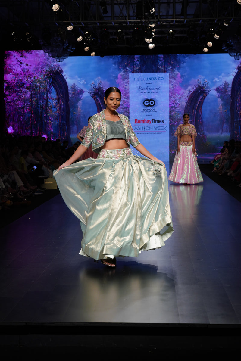 Aqua Dreamlight – Ready to Wear Floral Lehenga