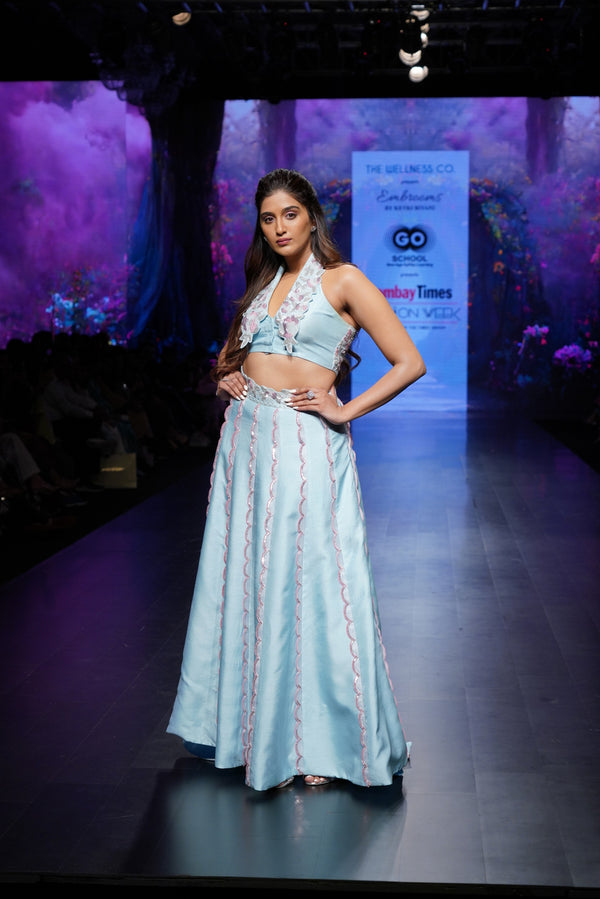 Baby Scallops – Organza Party Wear Modern Lehenga Dress