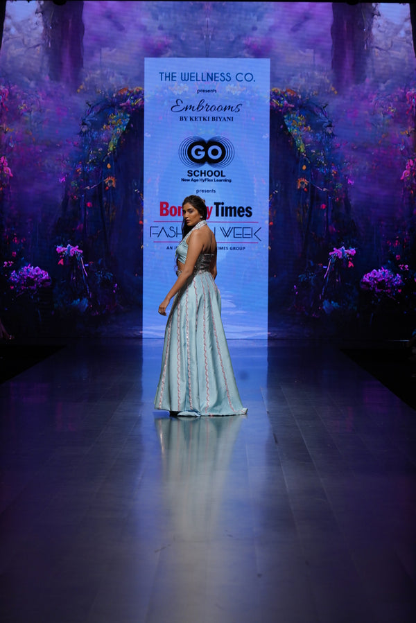 Baby Scallops – Organza Party Wear Modern Lehenga Dress