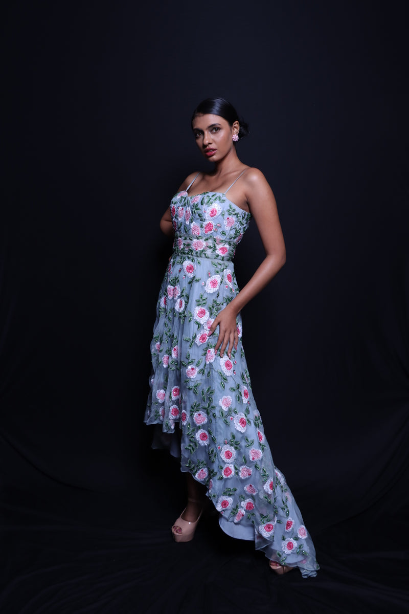 Rose Mist – Embroidered Party Gown India
