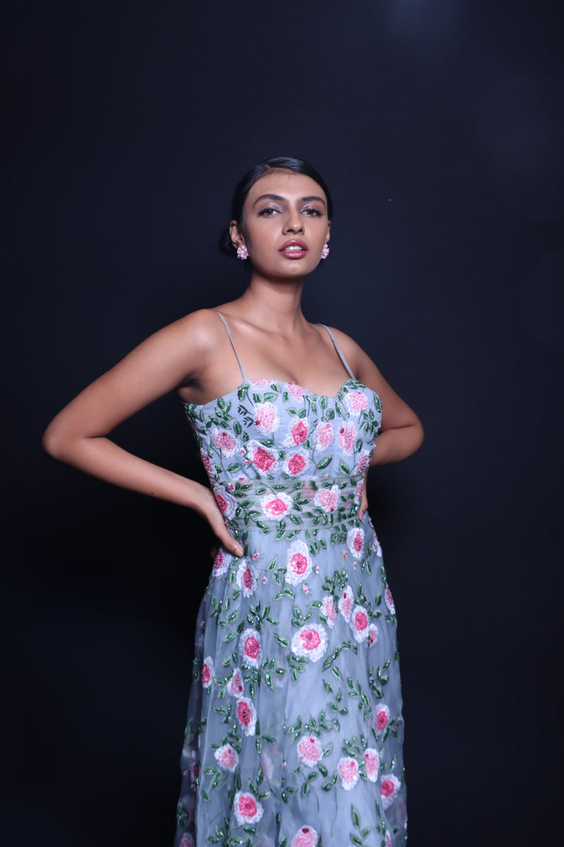 Rose Mist – Embroidered Party Gown India