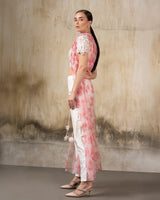 Petal Whisper – Ivory and Pink Fairy-Inspired Co-ord Set
