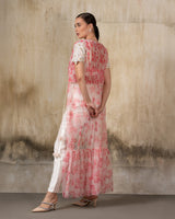 Petal Whisper – Ivory and Pink Fairy-Inspired Co-ord Set
