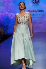 Rosemary – Mint Green Dress  Dupion  elegant western dress for women