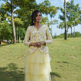 Sunshine Hued Indo Western Luxury Pret Gown – Yellow Festive Dress
